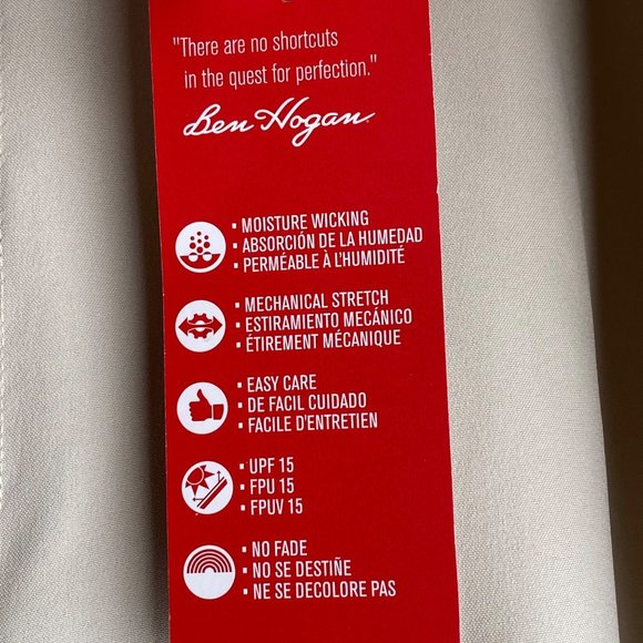 Ben Hogan Dress Pants Men's Size 36X32 Beige Flat Front Flex Waist Pockets New - Picture 8 of 12